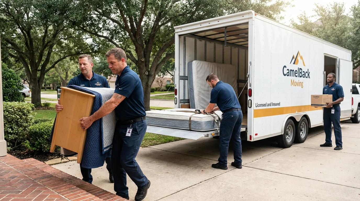 Crew loading residential truck for cross-state move from Granby, CO